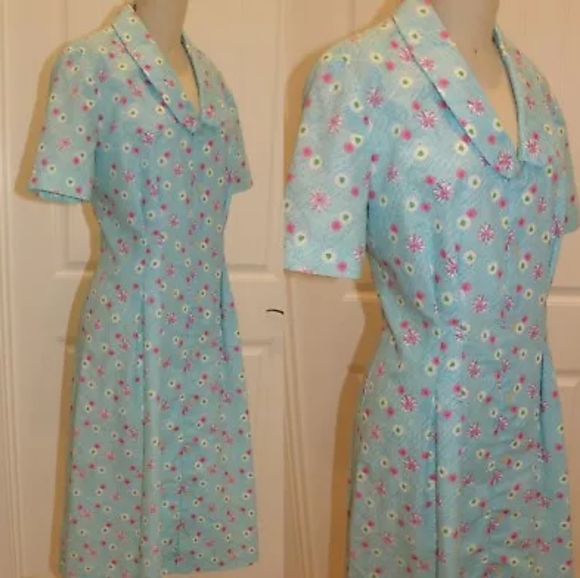 Tru Vintage 50s Lightweight Dress Sz L - Picture 7 of 7